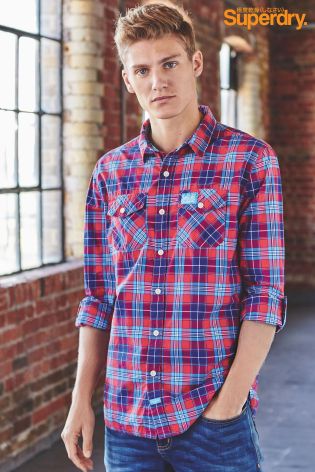 Red Superdry Multi Check Shirt